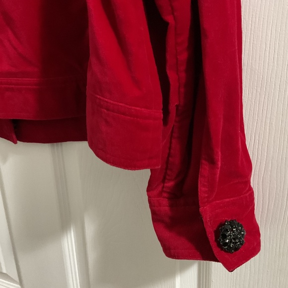 Vintage Berek Red Velvet Jacket, XL - Picture 6 of 6